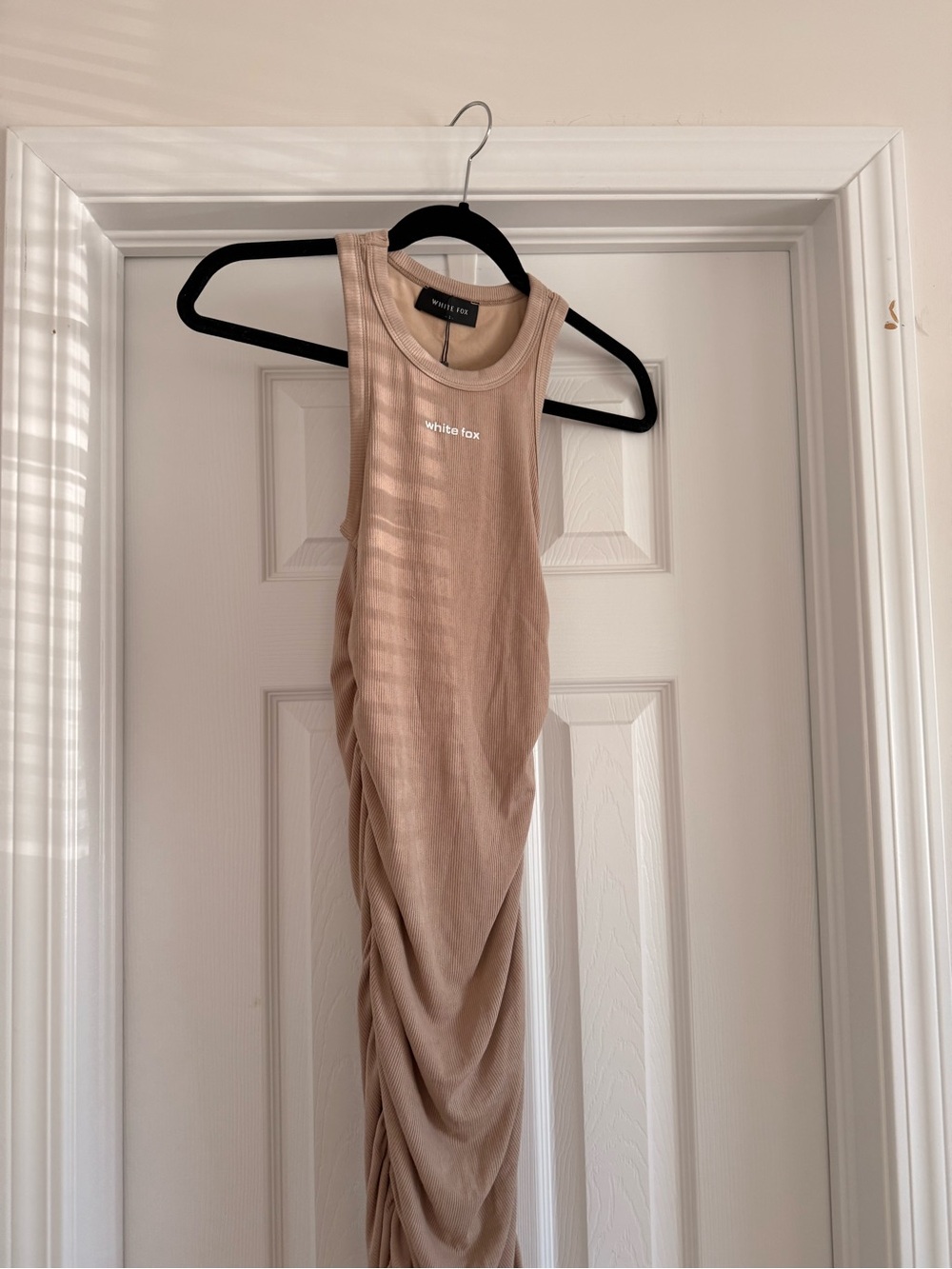 White Fox Nude Ribbed Tank Dress